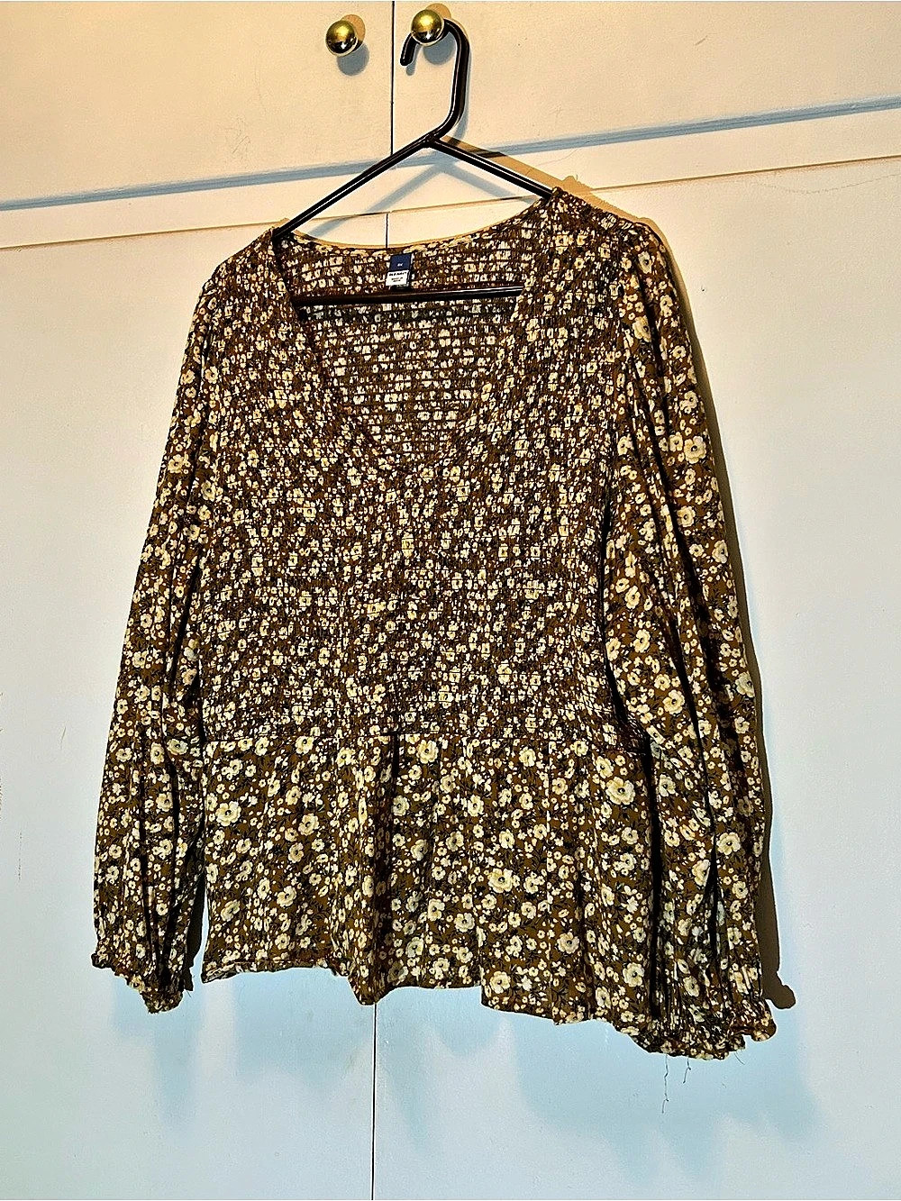 Old Navy Floral Tunic Brown & White Size 2X